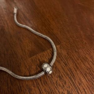 Silver and White Dot Pandora Charm (2/2)